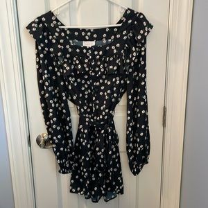 TopShop black floral romper 10